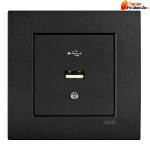 Viko Artline Novella/Trenda Siyah Usb Konnektör Kapak Mekanizma ve Çerçeve Hariç